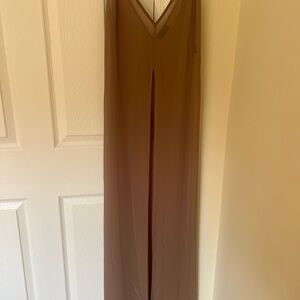 Sally LaPointe Brown Slip Maxi Dress